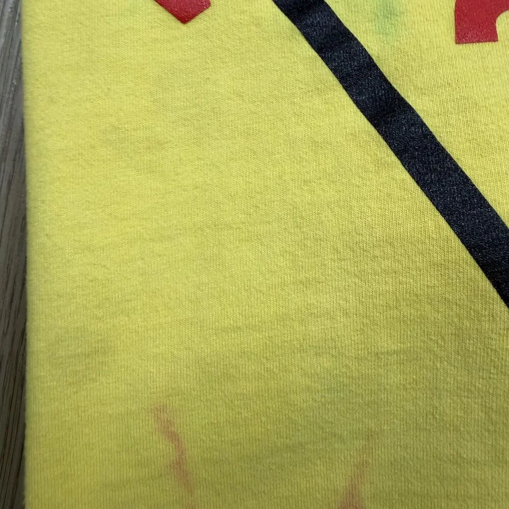 Guess J Balvin Shirt Mens Medium Yellow Vibras Triangle Tie Dye Graphic Tee - Picture 8 of 9